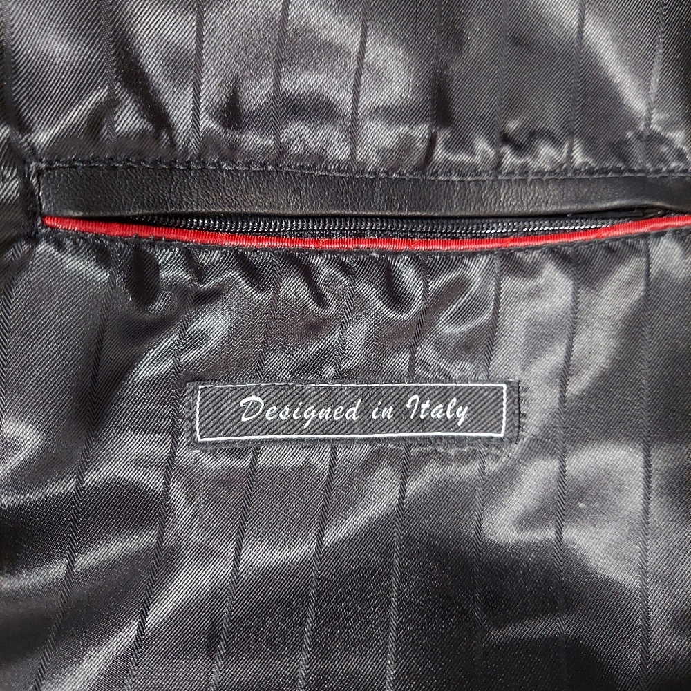 Marcello Sport Mens Black Lambskin Long Sleeve Full Zip Jacket Size XXL - Picture 12 of 14